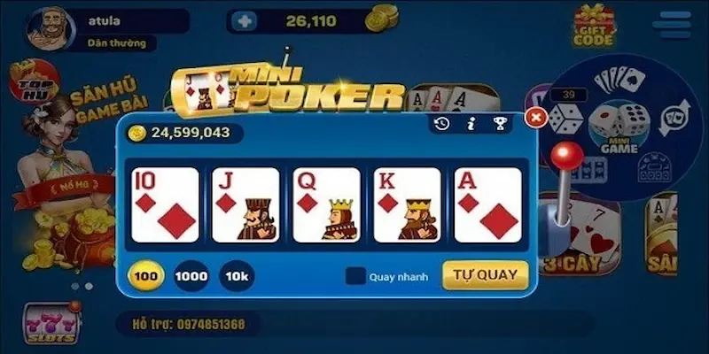 Cách chơi mini poker tai Typhu88